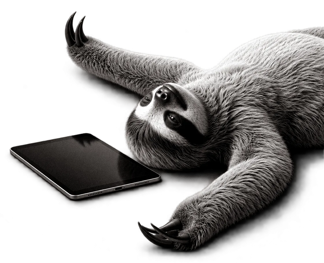 Strony internetowe Opole – leniwiec przy tablecie